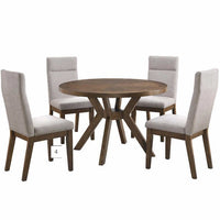 Kaelyn 5-piece Dining Set, Dining Table and 4 Chair set, Brown Finish