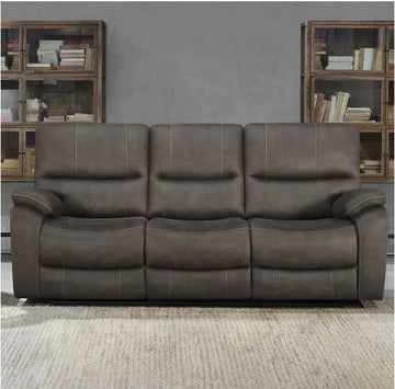 Barcalounger Fabric Reclining Sofa, Rich Brown, Double reclining, Pillow Top Arms