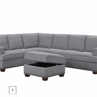 Thomasville Emilee Fabric Sectional with Storage Ottoman. Grey