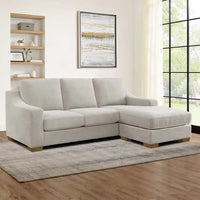 Thomasville Dillard Sofa with Reversible Chaise Solid Wood Legs, Gray