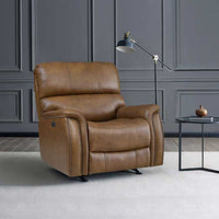 Barcalounger Presley Leather Power Rocker Recliner with Power Headrest