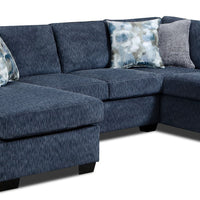 Maisie Cashmere/Charcoal/Hickory Right Arm Facing Double Chaise Sectional in Fabric/ PRE-ORDER