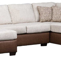 Maisie Cashmere/Charcoal/Hickory Right Arm Facing Double Chaise Sectional in Fabric/ PRE-ORDER