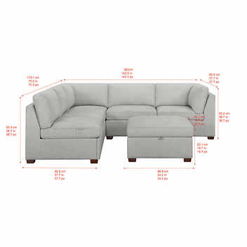 Thomasville Rockford 6-piece Fabric Modular Sectional