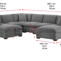 Thomasville Lowell 8-piece Fabric Modular Sectional, Gray **RE-STOCK ALERT**