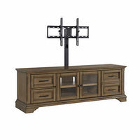 Colton 3-in-1 TV Console, For Flat-Panel TVs up to: 82 inch, Comes with floor TV stand, glass/wood door panels, brown finish