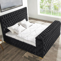 Future Black Platform Bed - Queen, King **NEW ARRIVAL** Beige, Black, Blue, Gray or Pink Color