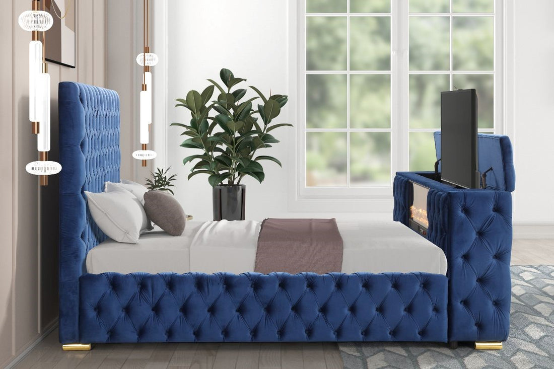 Future Black Platform Bed - Queen, King **NEW ARRIVAL** Beige, Black, Blue, Gray or Pink Color