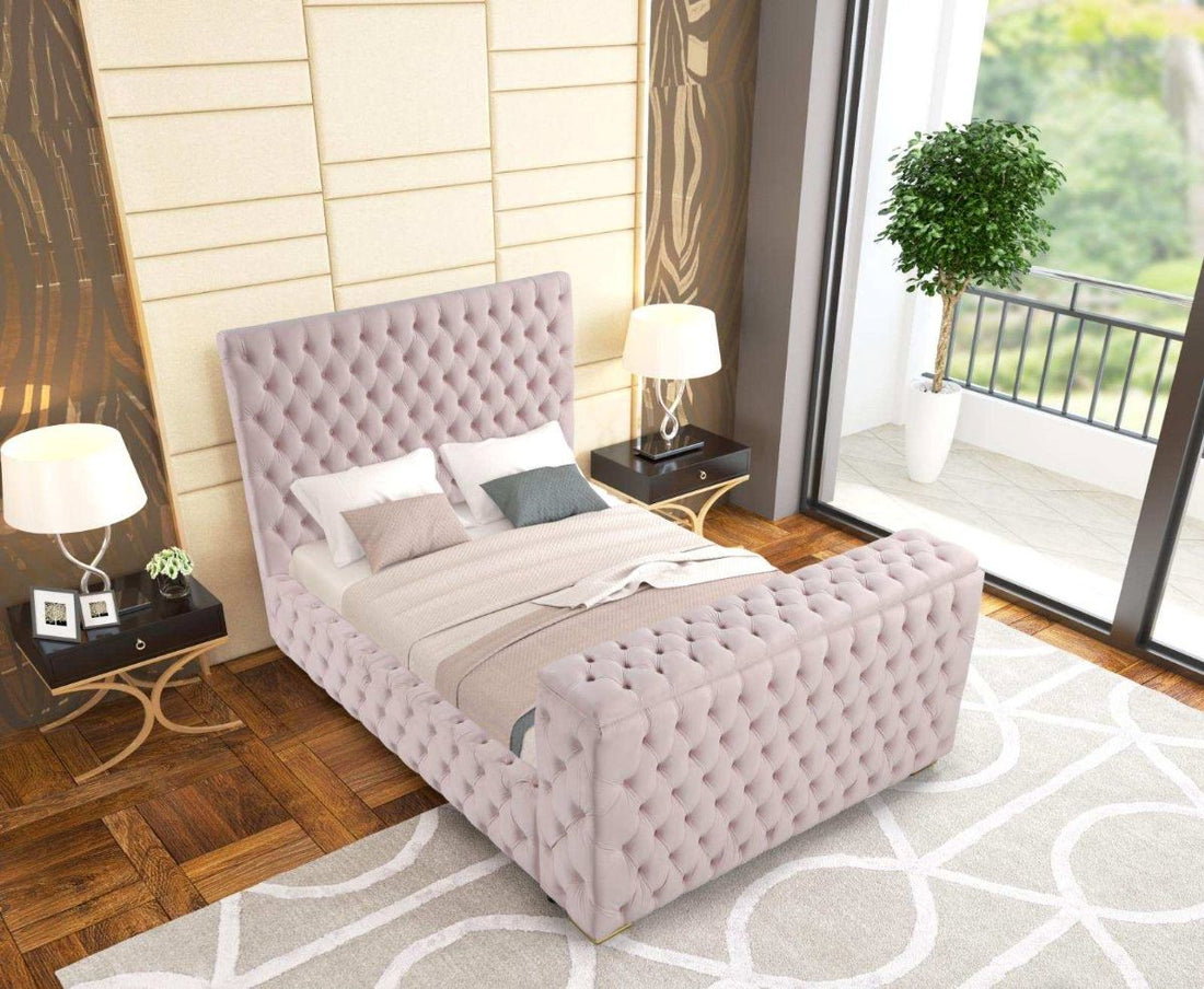 Future Black Platform Bed - Queen, King **NEW ARRIVAL** Beige, Black, Blue, Gray or Pink Color