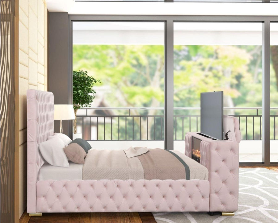 Future Black Platform Bed - Queen, King **NEW ARRIVAL** Beige, Black, Blue, Gray or Pink Color