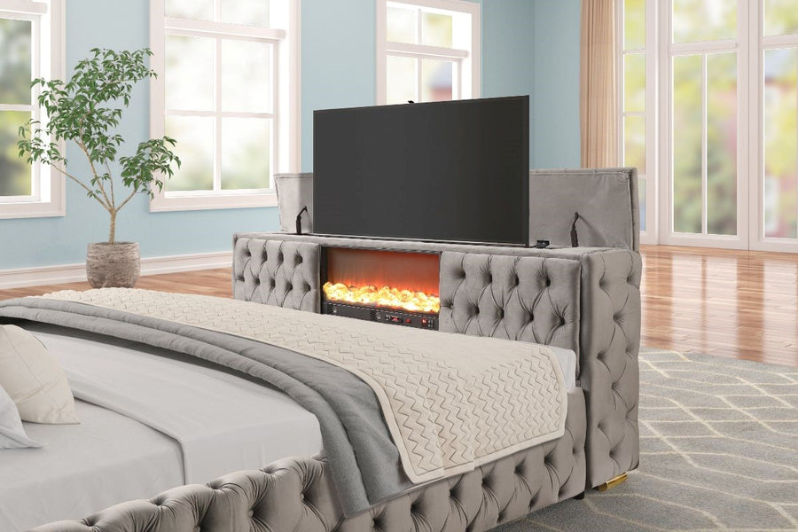 Future Black Platform Bed - Queen, King **NEW ARRIVAL** Beige, Black, Blue, Gray or Pink Color