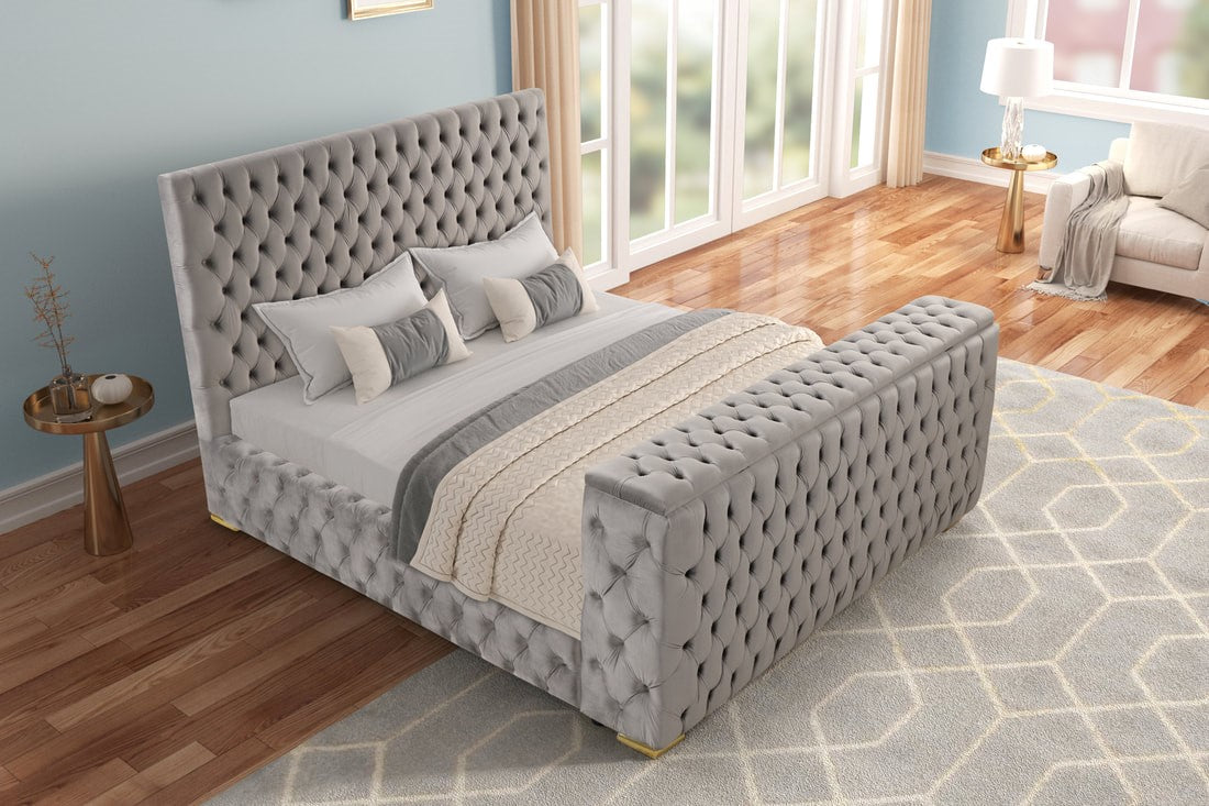 Future Black Platform Bed - Queen, King **NEW ARRIVAL** Beige, Black, Blue, Gray or Pink Color