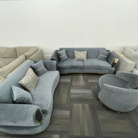 KELEBEK GRAY SOFA, LOVESEAT & CHAIR SET