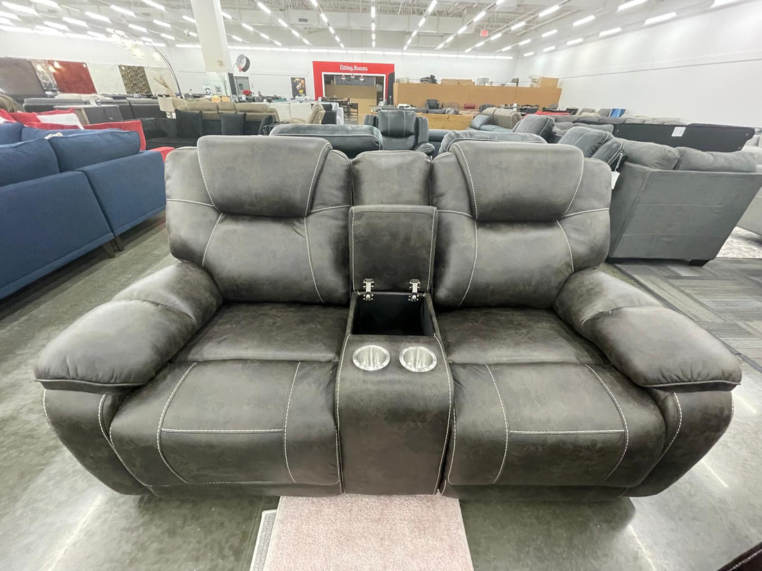 Madrid - 3PC **OVERSIZED** Fabric Chocolate Reclining Set ( Sofa w/ Drop Down Table with Cupholders & Power Box (USB/Power Outlets) - Loveseat with Storage Console - Recliner Chair )