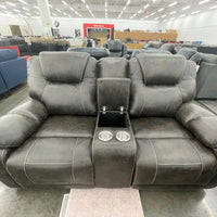 Madrid - 3PC **OVERSIZED** Fabric Chocolate Reclining Set ( Sofa w/ Drop Down Table with Cupholders & Power Box (USB/Power Outlets) - Loveseat with Storage Console - Recliner Chair )