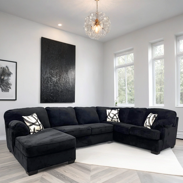 BRENTWOOD BLACK/GRAY/OATMEAL LINEN SECTIONAL /PRE-ORDER