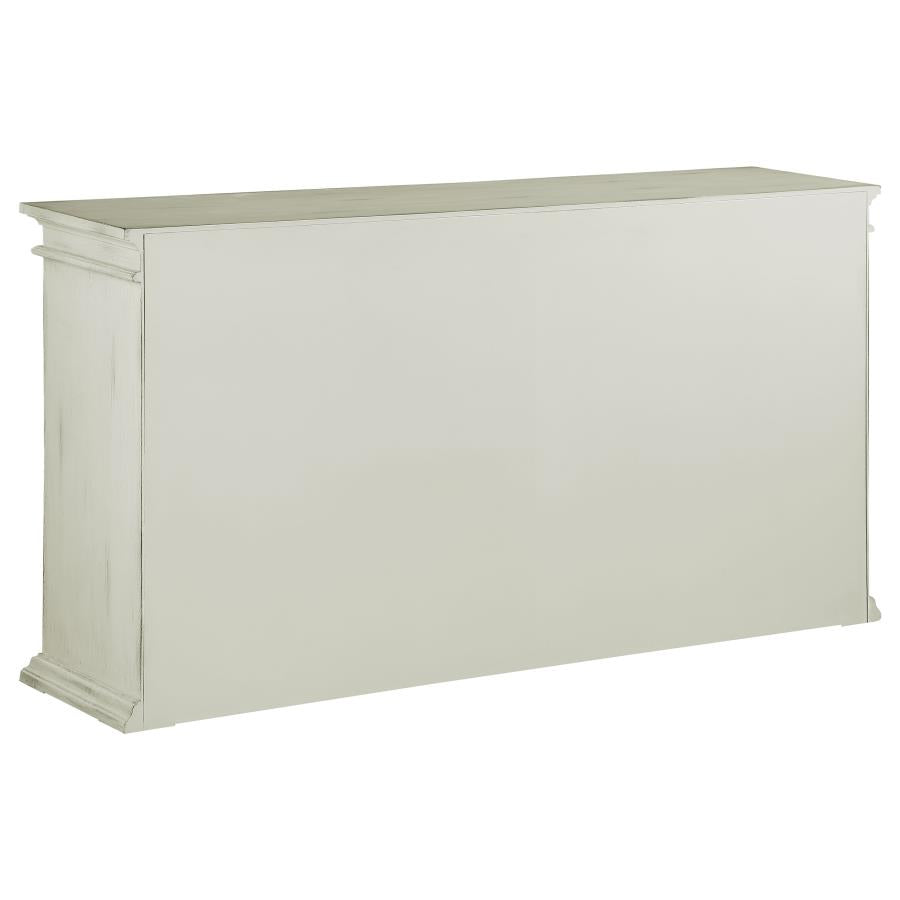 Kiara 4-door Wood Lattice Storage Accent Cabinet White / Light Honey ** PRE-ORDER **