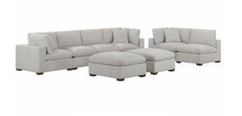 Thomasville Lowell 8-piece Fabric Modular Sectional, Cream **RE-STOCK ALERT**