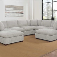 Thomasville Lowell 8-piece Fabric Modular Sectional, Cream **RE-STOCK ALERT**