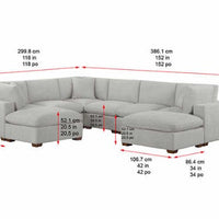 Thomasville Lowell 8-piece Fabric Modular Sectional, Cream **RE-STOCK ALERT**