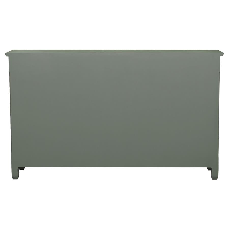Madeline 3-drawer Scrollwork Accent Cabinet  Console Antique Green **PRE-ORDER**