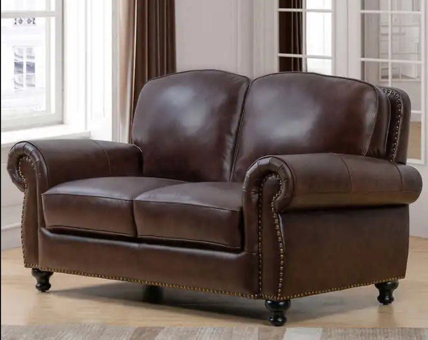 Mortara 4-piece Brown Leather Set by Abbyson