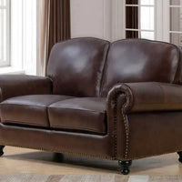 Mortara 4-piece Brown Leather Set by Abbyson