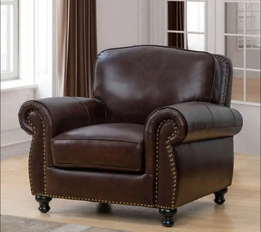 Mortara 4-piece Brown Leather Set by Abbyson