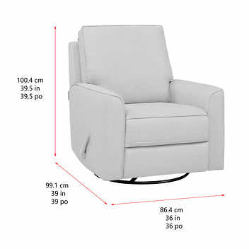 True Innovations Paxley Fabric Swivel Glider Recliner