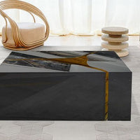 3PC Marble Craft Rectangular Coffee Table, Crafted with high-quality materials