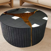 Made with High-Quality Marble 3PC Coffee Table (round shape with a smooth, curved edge)