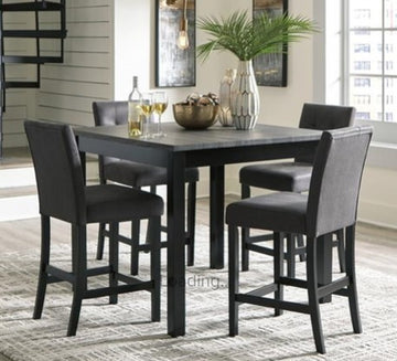 Supremo Counter Dining Room Set in Black