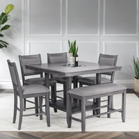 D2300 6PC Dining Room Set (Counter Height Table + 4 Chair + Bench)