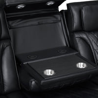 Dubai Sand/Black - 3PC Power Reclining Set-POWER RECLINING POWER HEADREST -HIDDEN STORAGE IN EACH ARM-LED LIGHTS, BLUETOOTH SPEAKER