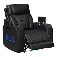 Dubai Sand/Black - 3PC Power Reclining Set-POWER RECLINING POWER HEADREST -HIDDEN STORAGE IN EACH ARM-LED LIGHTS, BLUETOOTH SPEAKER