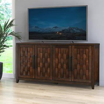Tresanti 72" Harper TV Console, 2 Adjustable Shelves in Each of the 2 Double-Door Cabinets