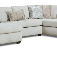 Maisie Cashmere/Charcoal/Hickory Right Arm Facing Double Chaise Sectional in Fabric/ PRE-ORDER