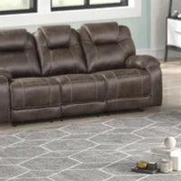 Madrid - 3PC **OVERSIZED** Fabric Chocolate Reclining Set ( Sofa w/ Drop Down Table with Cupholders & Power Box (USB/Power Outlets) - Loveseat with Storage Console - Recliner Chair )