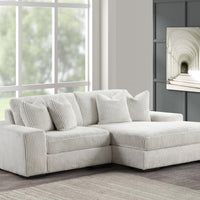 SUNDAY BLACK/BEIGE/GRAY L-SHAPED OVERSIZED SECTIONAL w/Reversible Back-Seat Cushions