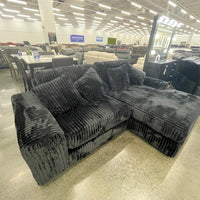 SUNDAY BLACK/BEIGE/GRAY L-SHAPED OVERSIZED SECTIONAL w/Reversible Back-Seat Cushions