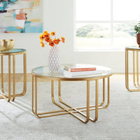 T398-13 Gold Occasional Table Set