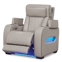 U271-06(Black) /U271-05(Light Gray) Power Reclining Set (Genuine Leather + Air Massage) / PRE-ORDER , Air massage system includes 3 settings: steady, pulse and wave (with automatic 20-minute shutoff feature)