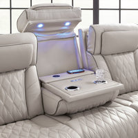 U271-06(Black) /U271-05(Light Gray) Power Reclining Set (Genuine Leather + Air Massage) / PRE-ORDER , Air massage system includes 3 settings: steady, pulse and wave (with automatic 20-minute shutoff feature)