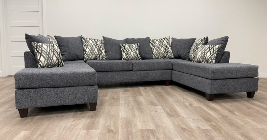 U shaped online double chaise sectional