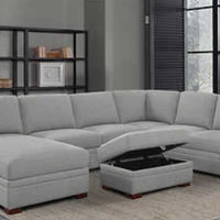 Thomasville Langdon Fabric Sectional with Storage Ottoman Gray, Solid Wood Legs ** SALE**