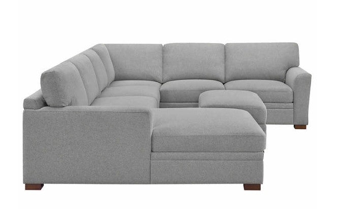 Thomasville Langdon Fabric Sectional with Storage Ottoman Gray, Solid Wood Legs ** SALE**