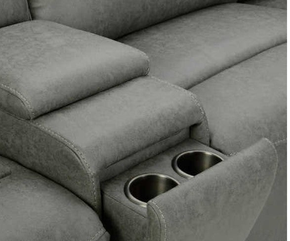 Sweeney 6-piece Fabric Power Reclining Sectional with Power Headrests (ETA 8/30)