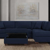 Thomasville Miles Fabric Sectional with Storage Ottoman