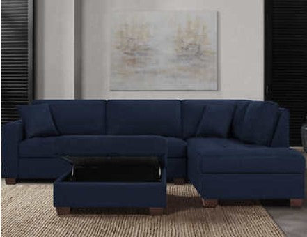 Thomasville Miles Fabric Sectional with Storage Ottoman