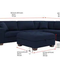 Thomasville Miles Fabric Sectional with Storage Ottoman